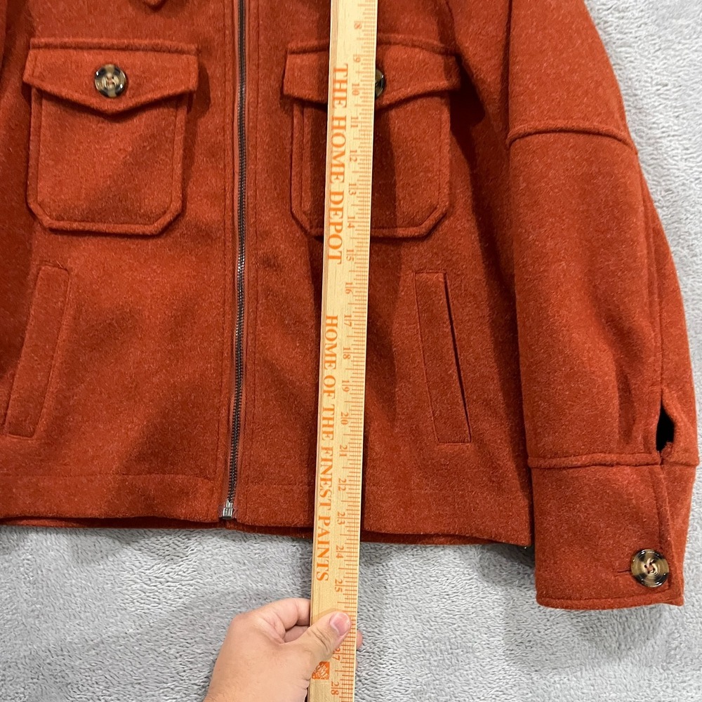 Avec Les Filles Jacket Womens Small Zip Overzied Orange Anthropologie - Picture 6 of 8